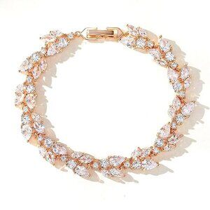 Bridal Jewelry Rose Gold Bridal Bracelet Wedding Jewelry Statement Bracelets